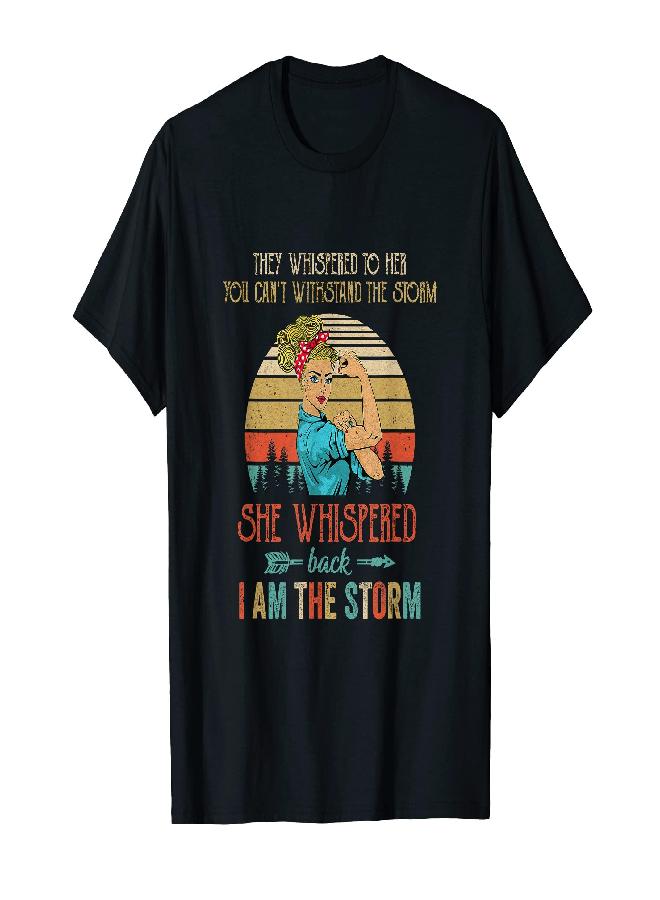 PERRY ELLIS She Whispered Back I Am The Storm Women Strong Vintage T-Shirt - Image 4