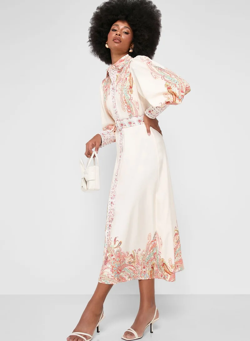 Khizana Puff Sleeve Printed Dress