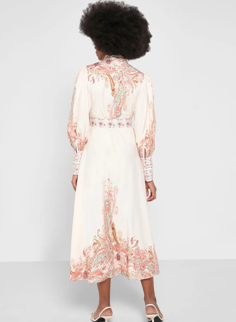 Khizana Puff Sleeve Printed Dress