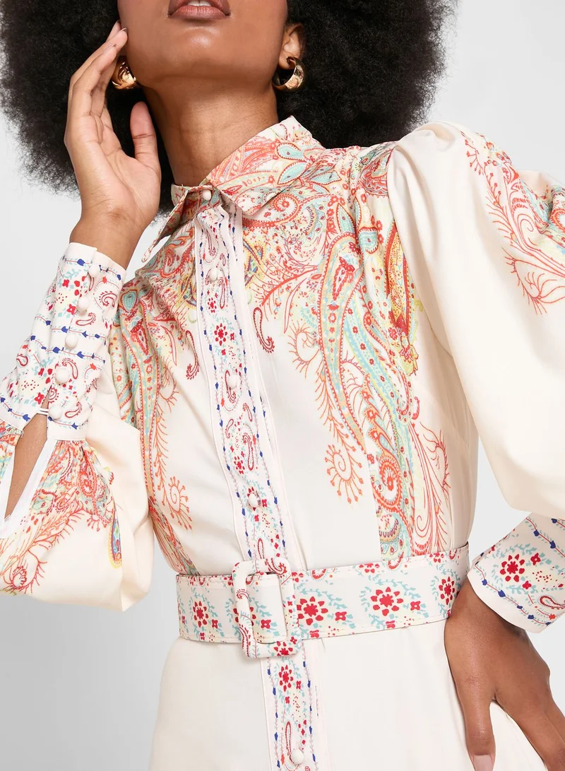 Khizana Puff Sleeve Printed Dress