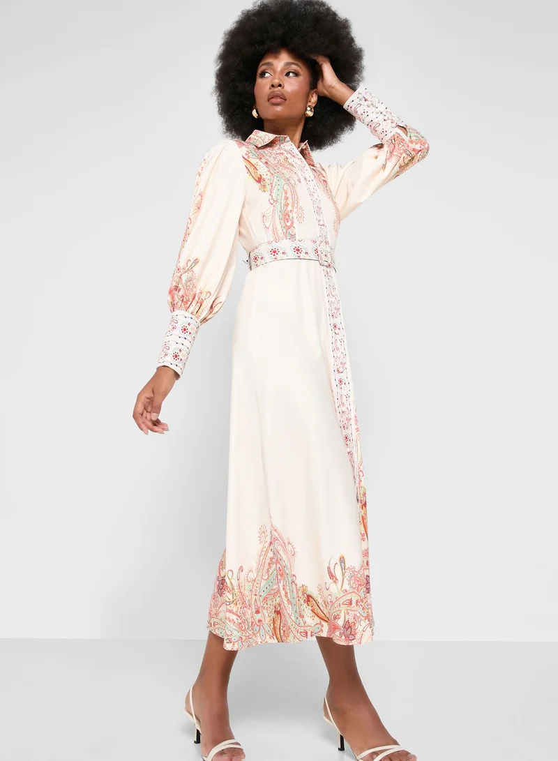 Khizana Puff Sleeve Printed Dress