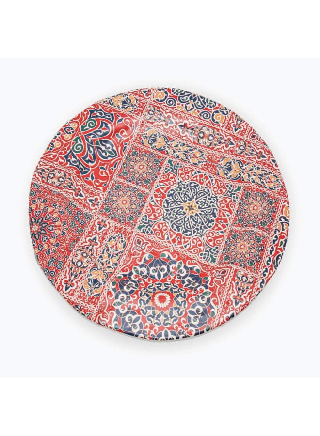 Moments Khayameya Melamine Round Plate, 36 Cm Diameter, Red - Image 1