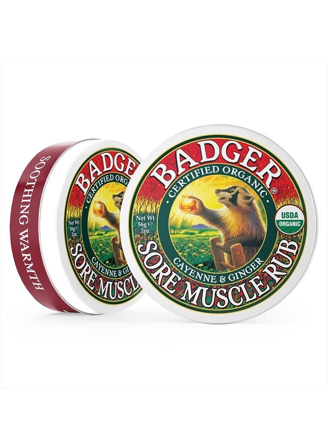 Badger مرهم العضلات المؤلمة، فلفل حار وزنجبيل، مرهم عضلات مؤلم عضوي، بلسم دافئ، بلسم تخفيف العضلات، مرهم عضلات دافئ، بلسم عضلات مؤلم، 2 أونصة - Image 3
