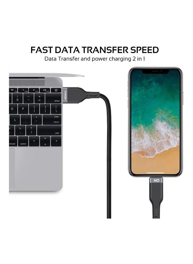 MOWSIL Braided USB to Lightning Cable 2Mtr (Boost USB to Lightning Cable for iPhone, iPad, AirPods) MFi-Certified iPhone Charging Cable, Braided Lightning Cable - Image 2