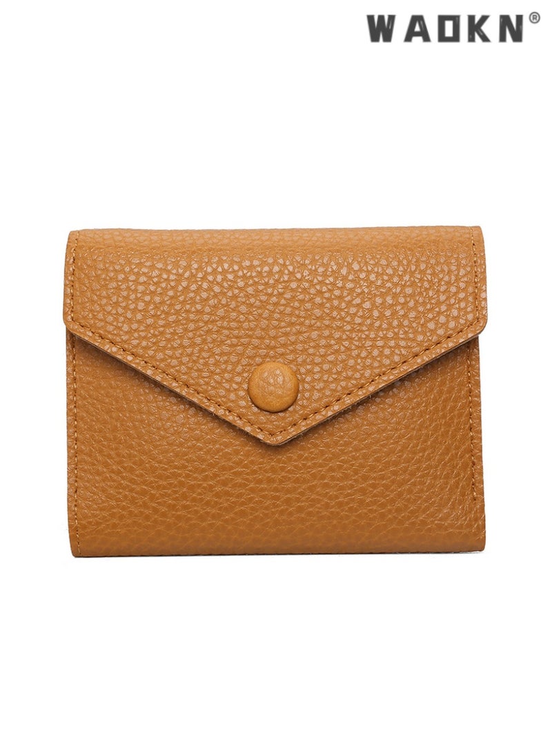 WAOKN Elegant Compact Women's Wallet with Three Folds, Multiple Card Holder, Coin Purse, Perfect for Handbag or Pocket, Stylish, Practical, Secure, and Durable Small Clutch Purse - Image 1