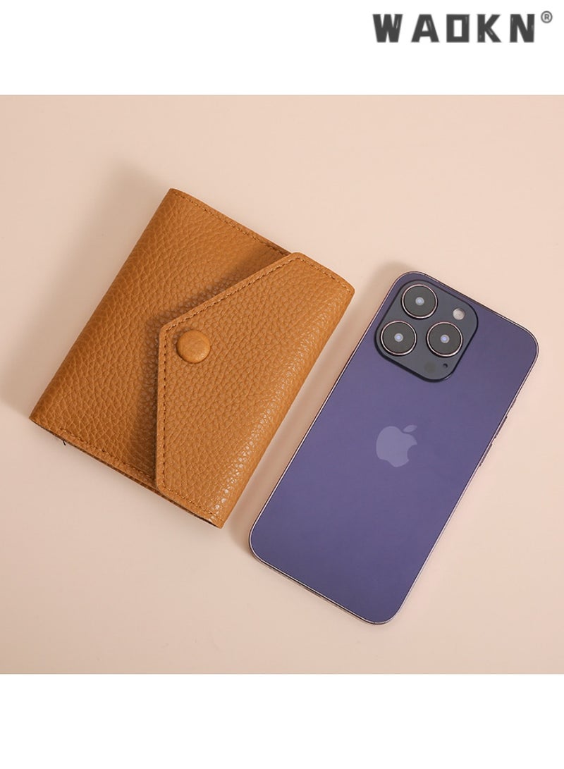 WAOKN Elegant Compact Women's Wallet with Three Folds, Multiple Card Holder, Coin Purse, Perfect for Handbag or Pocket, Stylish, Practical, Secure, and Durable Small Clutch Purse - Image 4