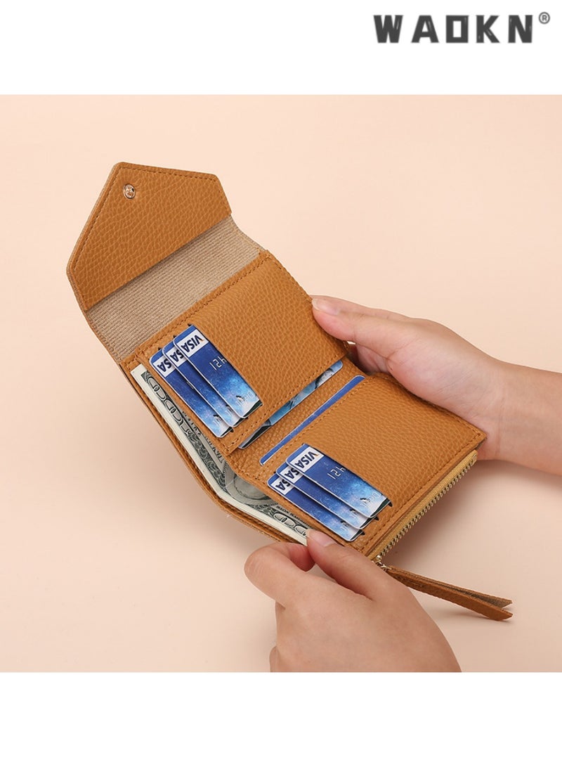 WAOKN Elegant Compact Women's Wallet with Three Folds, Multiple Card Holder, Coin Purse, Perfect for Handbag or Pocket, Stylish, Practical, Secure, and Durable Small Clutch Purse - Image 5