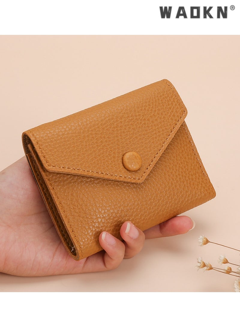 WAOKN Elegant Compact Women's Wallet with Three Folds, Multiple Card Holder, Coin Purse, Perfect for Handbag or Pocket, Stylish, Practical, Secure, and Durable Small Clutch Purse - Image 2