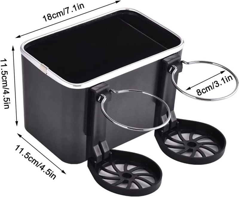 ZDQTRA universal car armrest storage box for tissue paper towel mobile stand, car console box with 2 foldable cup stand for water cold drinks holder (1 pcs/multicolor) - Image 2
