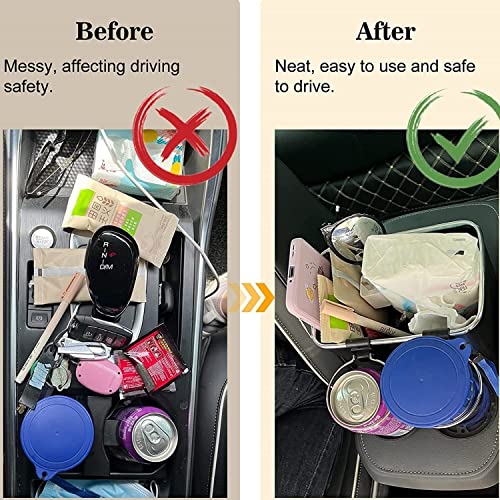 ZDQTRA universal car armrest storage box for tissue paper towel mobile stand, car console box with 2 foldable cup stand for water cold drinks holder (1 pcs/multicolor) - Image 5
