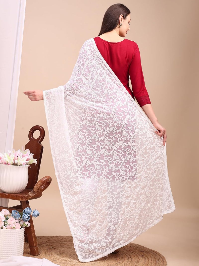 STUNNGIRL Timeless Elegance دوبتة ستانغيرل الأنيقة الخالدة مطرزة بالكامل من الشيفون، تصميم فني تقليدي، ملابس أنيقة، دوبتة هندية - Image 4