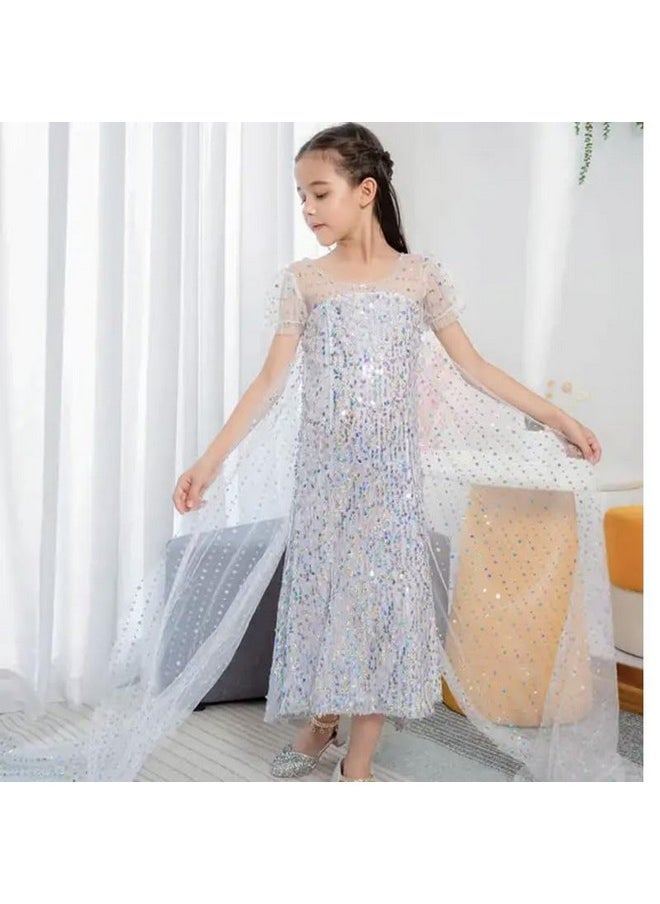 فانسي دريسويل - فستان الأميرة للبنات من FancyDressWale مع إكسسوارات لأعياد ميلاد البنات (أميرة بيضاء، من 10 إلى 12 عامًا) - Image 1