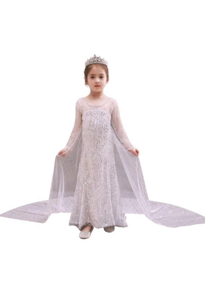 فانسي دريسويل - فستان الأميرة للبنات من FancyDressWale مع إكسسوارات لأعياد ميلاد البنات (أميرة بيضاء، من 10 إلى 12 عامًا) - Image 1