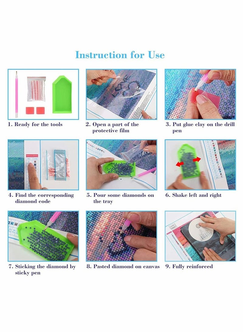 Excefore Sunset by the Seaside 5D Diamond Painting Full Kits, DIY Painting by Numbers Kit for Adult, Crystal Art for Home Wall Decor, Diamond Art Kits for Gifts - Image 5