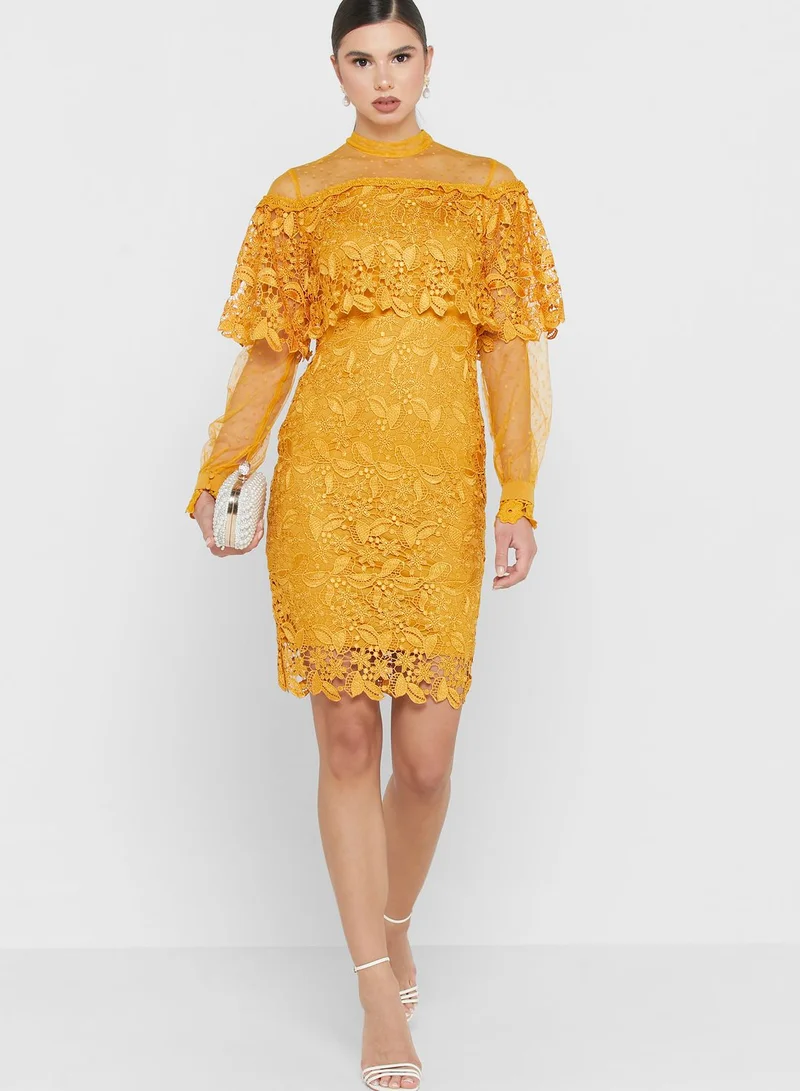 The Clothing Company Crochet Lace Mesh Dress