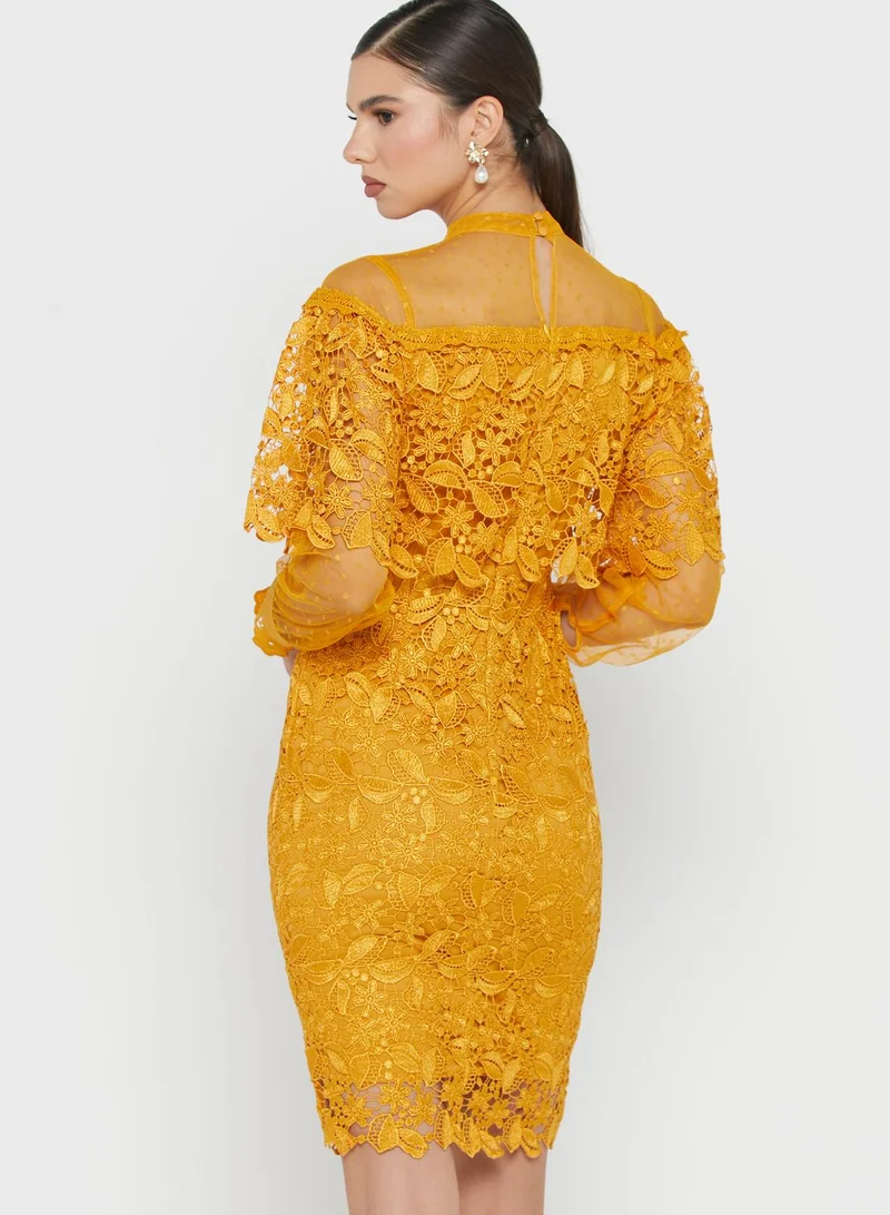 The Clothing Company Crochet Lace Mesh Dress