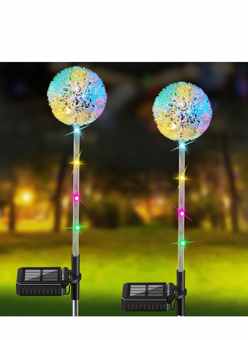 Y&D Solar Lights Outdoor Decorative, 2 PCS 16 LED Dandelion Garden Waterproof String Stake IP65 Colorful for Yard, Lawn, Pathway and Wedding  - Image 1