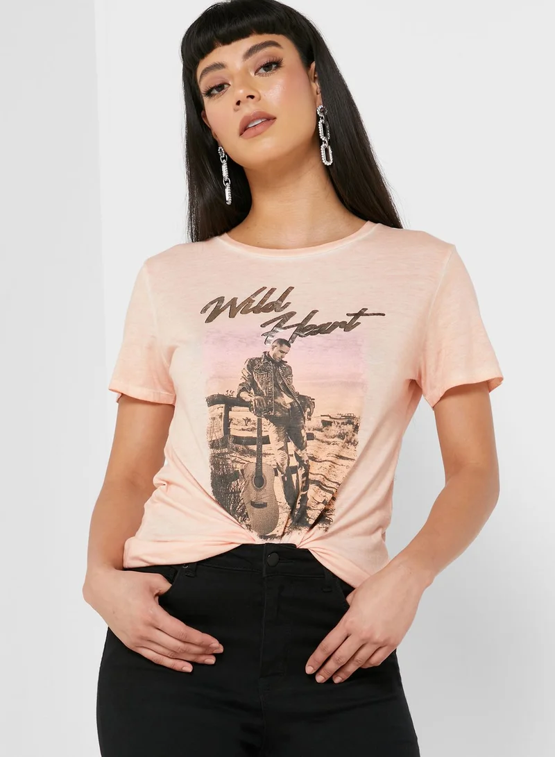 GUESS Crew Neck Graphic T-Shirt