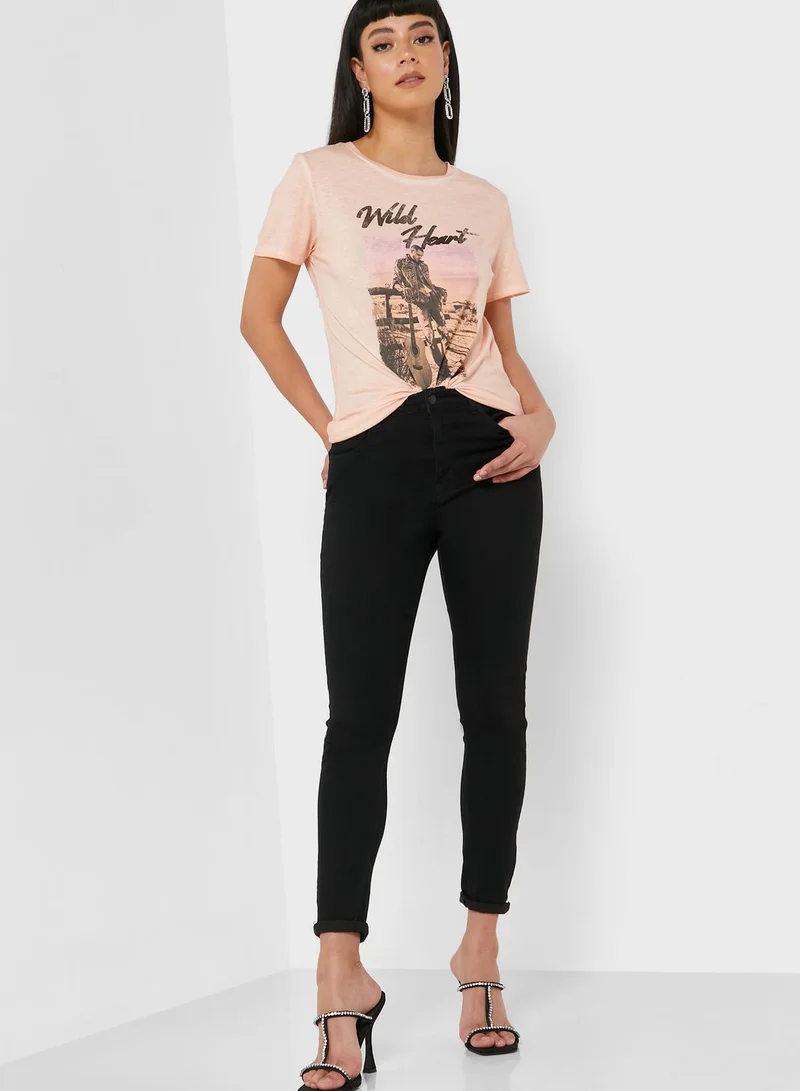GUESS Crew Neck Graphic T-Shirt