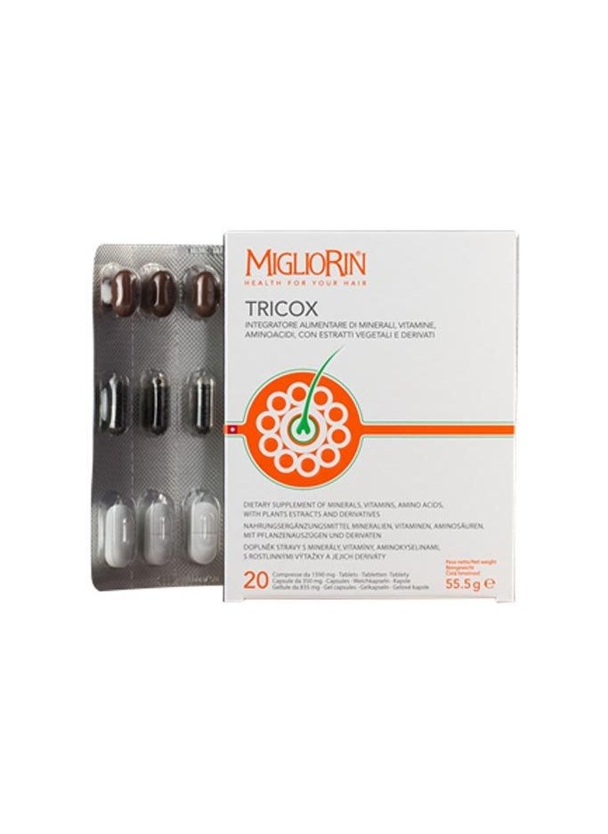 MIGLIORIN - Migliorin Tricox, 20 Capsules, Intensive Hair Growth & Strength Support - Image 1
