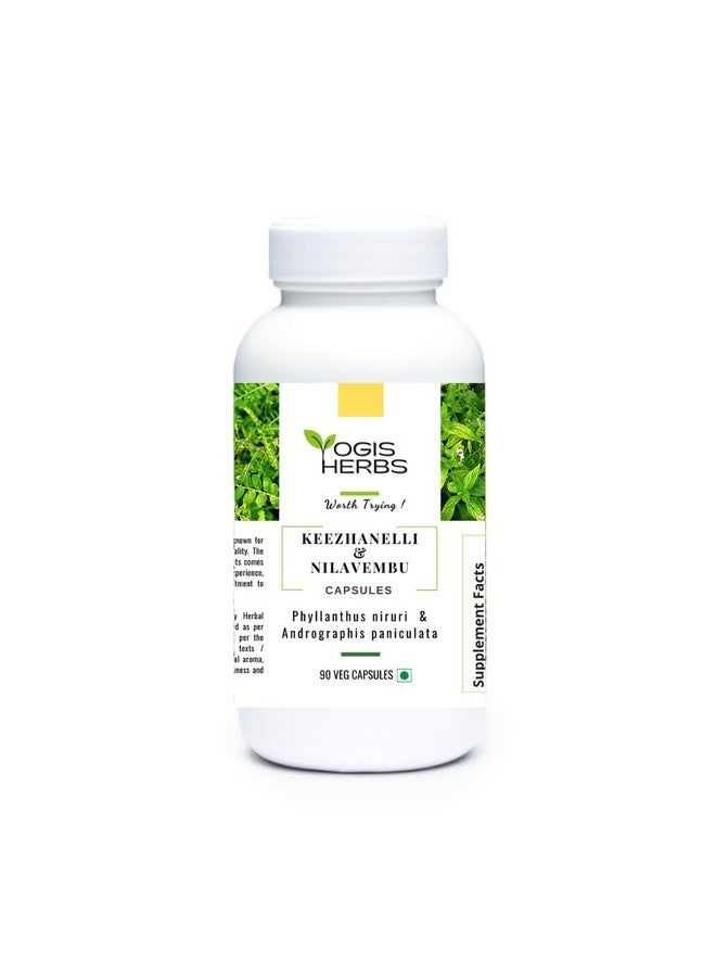 YOGIS HERBS Keezhanelli & Nilavembu Capsules | Phyllanthus niruri & Andrographis paniculata Blend | Liver & Immune Support - 90 Veg Capsules - Image 1