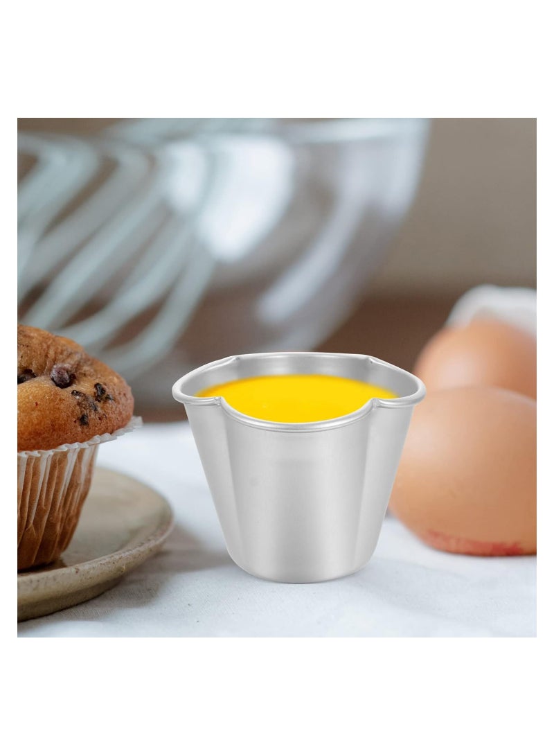 73Hours 6Pcs Egg Tart Molds Nonstick Pudding Pan Muffin Cups Aluminum Alloy Cake Tartlets Pudding Molds Baking Cups Cupcake Mould Muffin Tin Egg Tart Molds Baking Tool for Kitchen Mini Pie Tins - Image 5