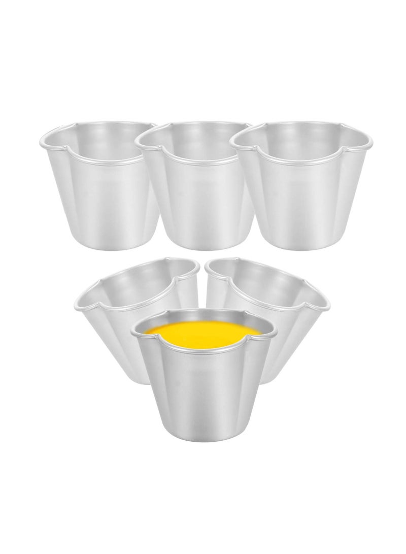 73Hours 6Pcs Egg Tart Molds Nonstick Pudding Pan Muffin Cups Aluminum Alloy Cake Tartlets Pudding Molds Baking Cups Cupcake Mould Muffin Tin Egg Tart Molds Baking Tool for Kitchen Mini Pie Tins - Image 1