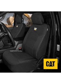 CAT 2-Piece Universal Fit Hexagon Design Mesh Flex Car Front Seat Cover Black 26.65 x 15.24 x 29.85 cm CASC-2284-BK  - Image 4