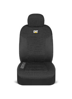 CAT 2-Piece Universal Fit Hexagon Design Mesh Flex Car Front Seat Cover Black 26.65 x 15.24 x 29.85 cm CASC-2284-BK  - Image 2