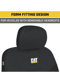 CAT 2-Piece Universal Fit Hexagon Design Mesh Flex Car Front Seat Cover Black 26.65 x 15.24 x 29.85 cm CASC-2284-BK  - Image 3
