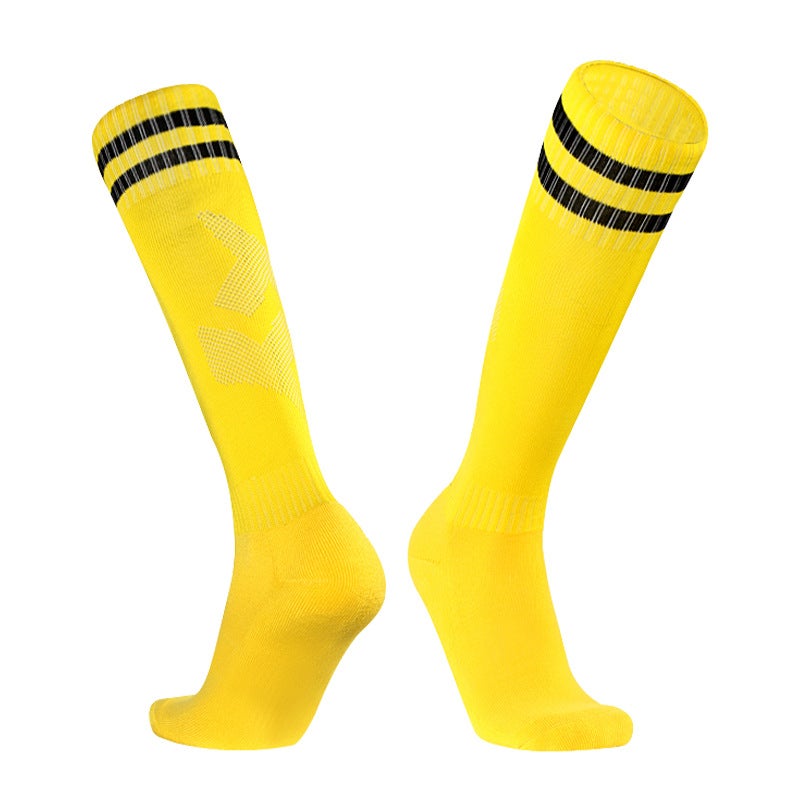 Anti-Slip Knee-High Soccer Socks for Kids Yellow  - Image 1