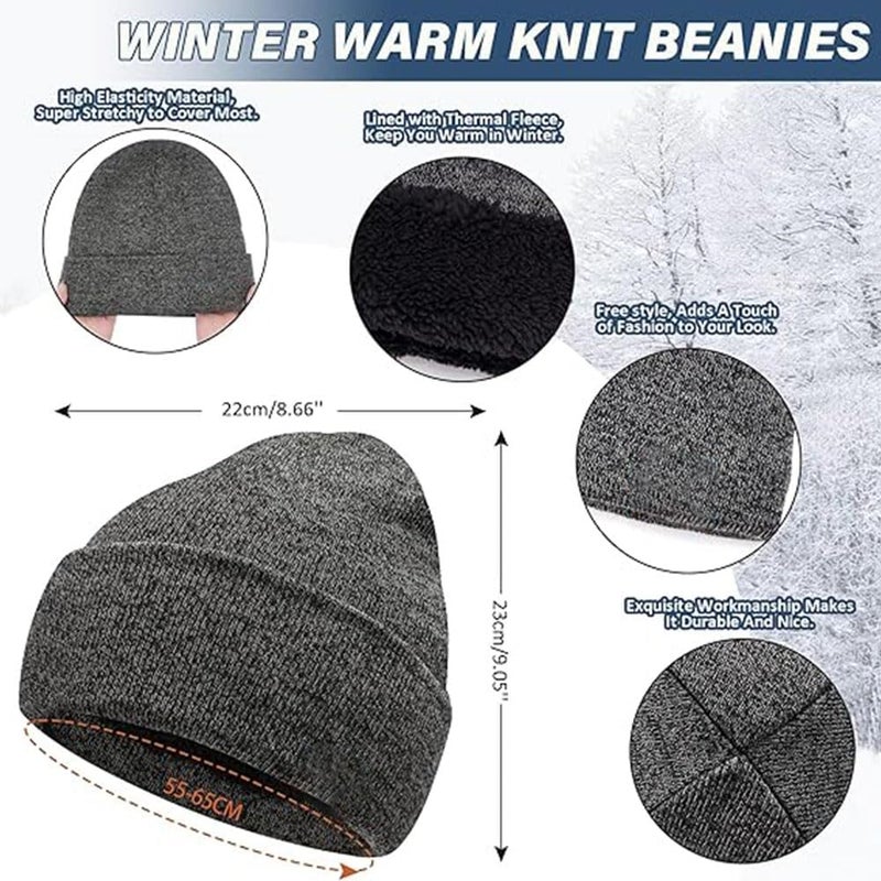 Bukela Winter Beanie Hat Scarf Touchscreen Gloves Set, Knit Thick Fleece Lined Warm Touchscreen Gloves Beanie Scarf Set for Men and Women, Women Winter Hats 3-Piece Warmer Set (Grey) - Image 2