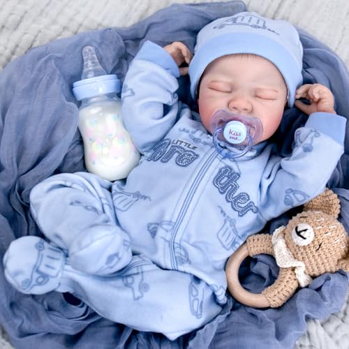 Aori Lifelike Reborn Baby Boy Dolls 20 Inch Realistic Sleeping Newborn Baby Doll with Weighted Body and Poseable Soft Vinyl Doll for Kids 3 Seniors Collectors - Image 1