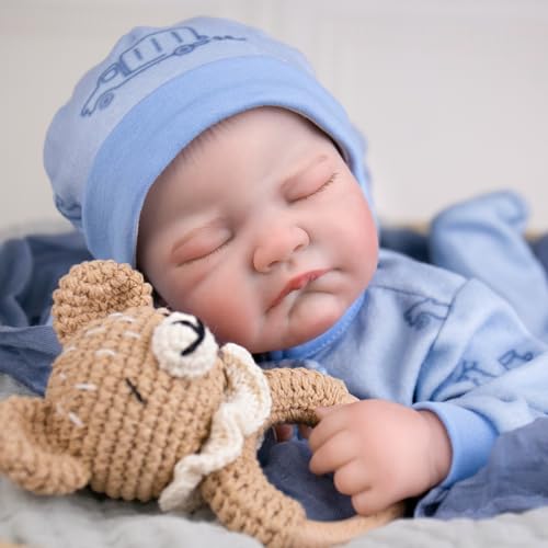 Aori Lifelike Reborn Baby Boy Dolls 20 Inch Realistic Sleeping Newborn Baby Doll with Weighted Body and Poseable Soft Vinyl Doll for Kids 3 Seniors Collectors - Image 5