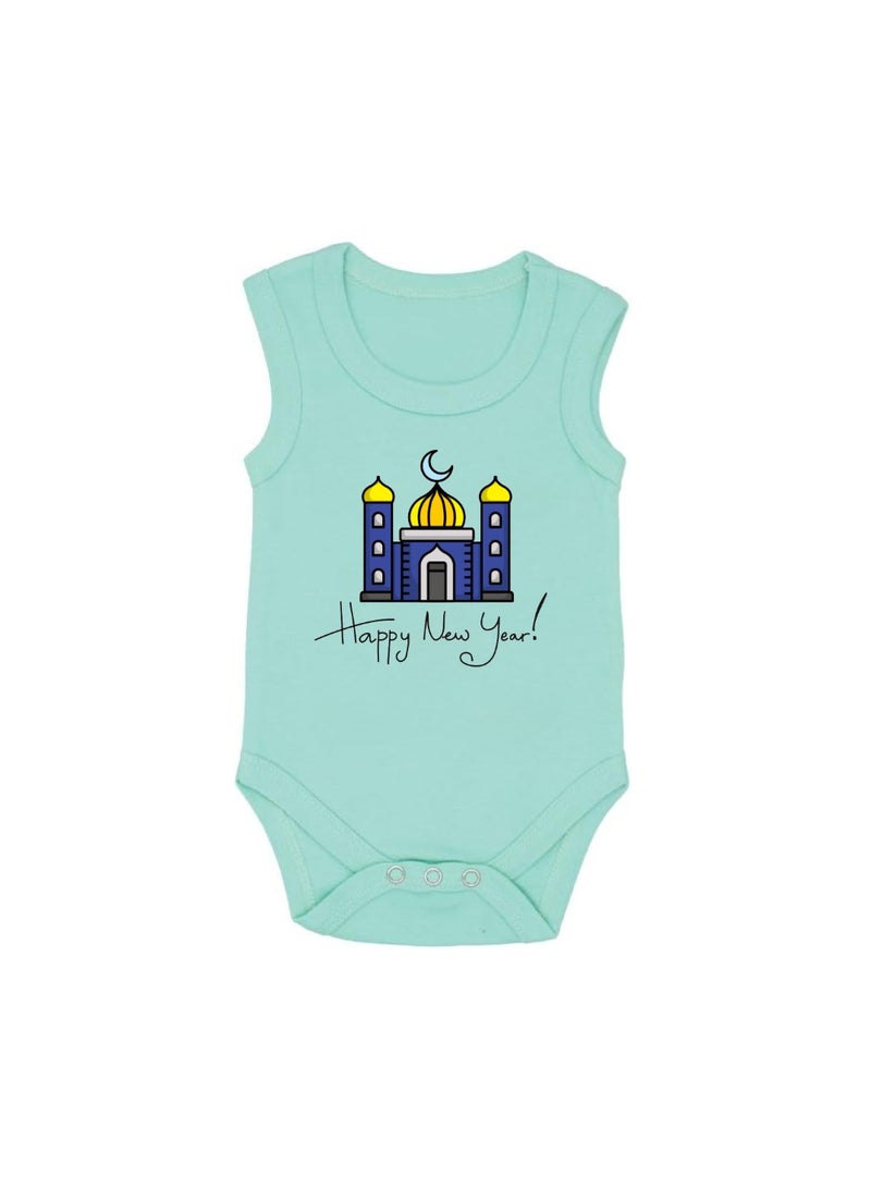 PRINTSHOP4ME Abu Dhabi New Year's Soft Cotton Baby Onesie Bodysuit Sleeve Less-Perfect Outfit Celebration For New Year-Gift for Baby Shower - Image 1