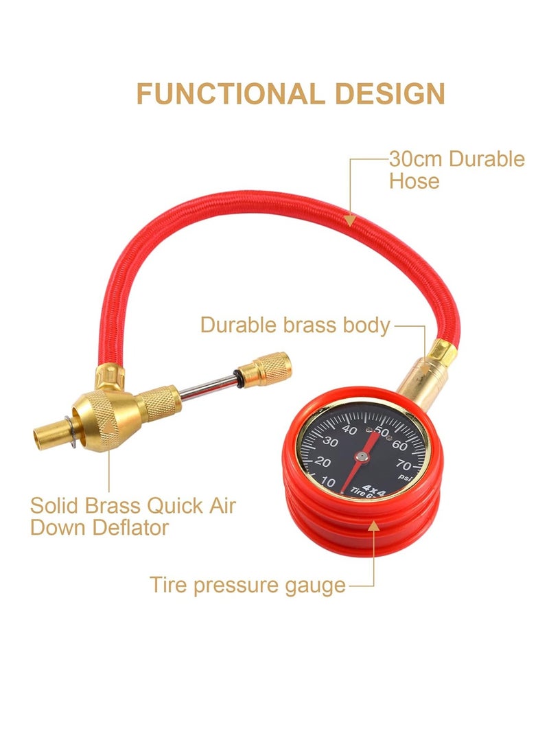 Fastest & Most Accurate Tire Deflator with Brass Gauge – Quick Air Down Kit for Car, Motorcycle, Bike, and 4x4 (30cm Durable Hose) - Image 4