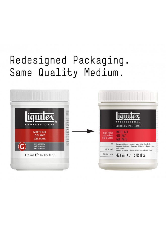 Liquitex Professional Matte Gel Medium, 473ml (16-oz) - Image 2