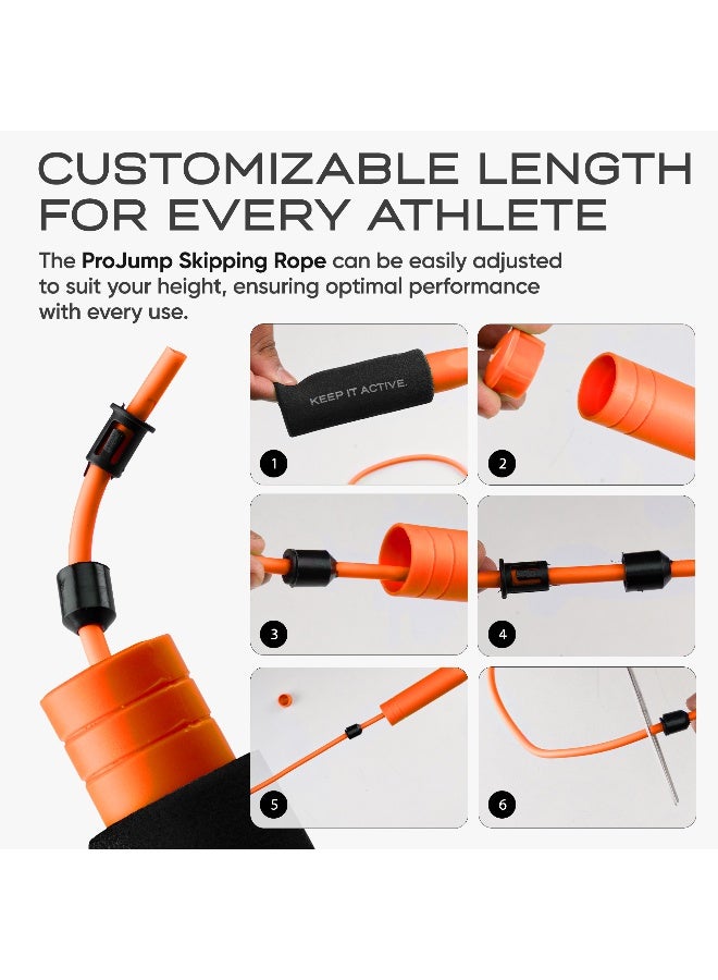 SOLPRO SF071 Jump Rope for Men, Women & Kids|Adjustable Length, TangleFree, Foam Handles|SweatResistant Grip|Ideal for Cardio, Fitness, CrossFit, HIIT, Weight Loss, Home & Gym Workouts (Orange) - Image 5