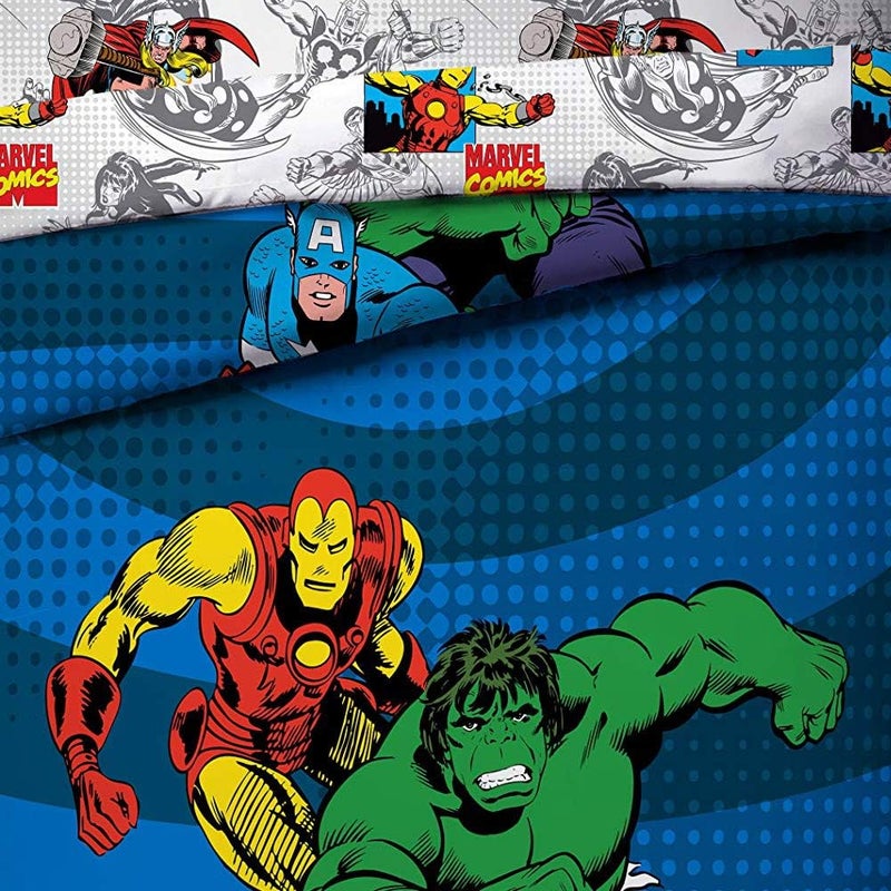 Jay Franco Marvel Avengers Good Guys Twin/Full Comforter - Super Soft Kids Reversible Bedding features Iron Man, Hulk, Captain America, and Spiderman - Fade Resistant Polyester (Official Marvel Product) - Image 4