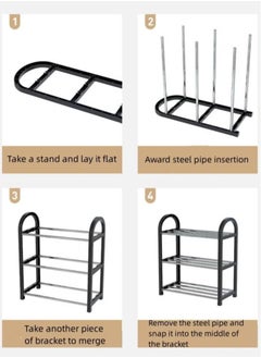 General 5-layer simple shoe rack for home door economical thick steel tube shoe rack  - Image 2
