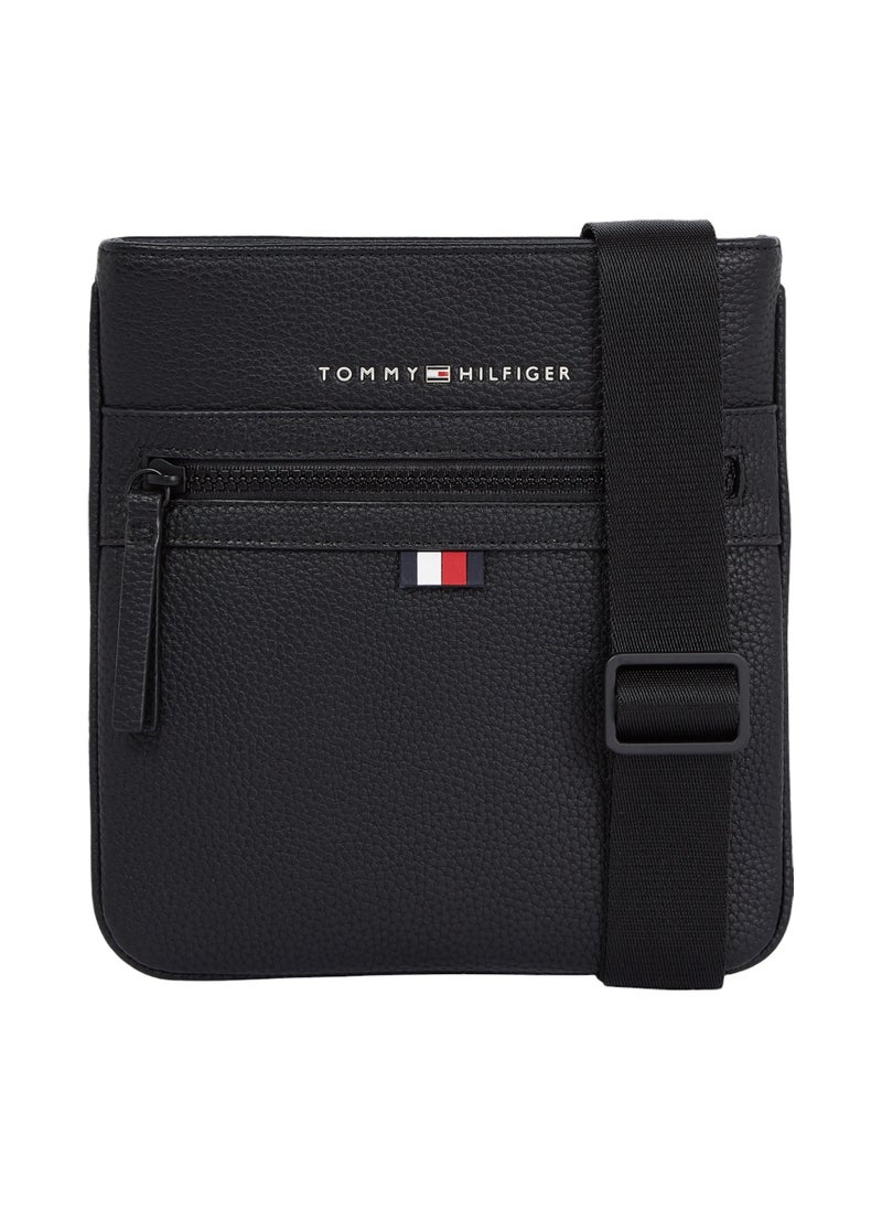 TOMMY HILFIGER Men's Essential Small Crossover Bag - Faux Leather, Black  - Image 1