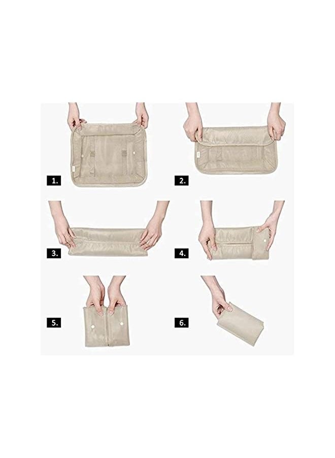 Pritzker 7CS Set Travel Luggage Organizer, Pritzker Storage Bag Waterproof Traveling Accessories Pouches Clothes Suitcase Packing Organizers (Beige)  - Image 3