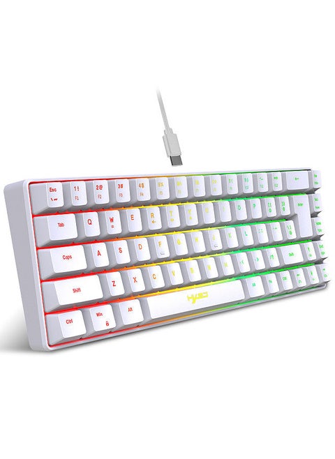 V200 Wired K68 RGB Streamer Mini Gaming Keyboard 19-Key Conflict-Free Membrane Keyboard but Mechanical Feel for Game/Office