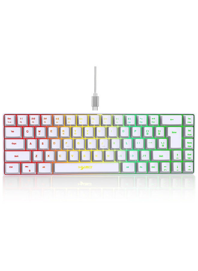 Generic - V200 Wired K68 RGB Streamer Mini Gaming Keyboard 19-Key Conflict-Free Membrane Keyboard but Mechanical Feel for Game/Office - Image 1