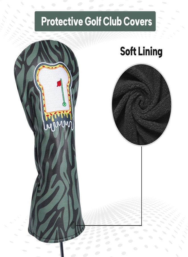 brdejc Golf Club Covers Funny Toast Premium Embroidery Driver Headcovers Fariway Wood Head Cover Hybrid Covers Leahter Golf Headcovers for Most Brand (for Fariway Wood) - Image 5