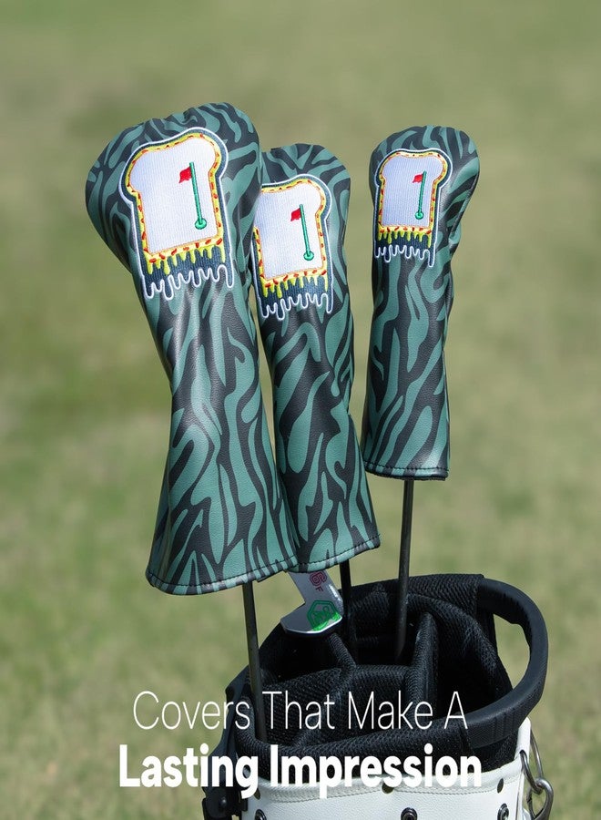 brdejc Golf Club Covers Funny Toast Premium Embroidery Driver Headcovers Fariway Wood Head Cover Hybrid Covers Leahter Golf Headcovers for Most Brand (for Fariway Wood) - Image 3