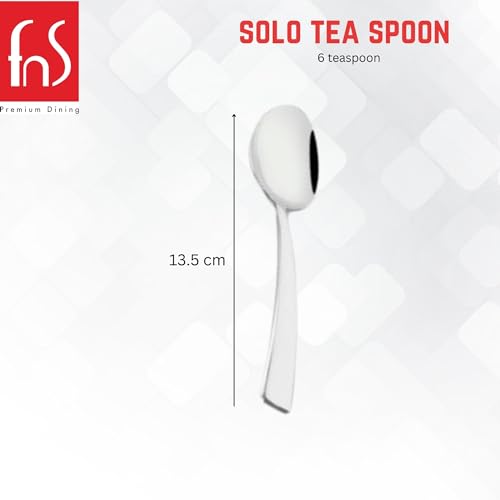 FnS Solo Stainless Steel Mirror Finish Tea Spoon (Set of 6) for Tea, Coffee and Spices - Image 3