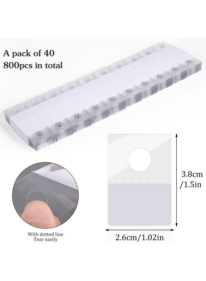 Prudiut 800 Pcs Hang Tabs Round Hole Hang Tags Selfadhesive Hanging Tabs Heavy Duty Display Tags For Hanging Retail Displays (1×1.5 Inch) - Image 2