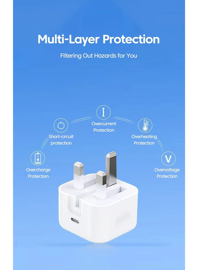 Yunpy 35W USB-C PD Fast Charger UK Plug, Quick Charge Power Adapter with Type-C Port for iPhone, iPad and other USB-C Enabled Devices - Image 5