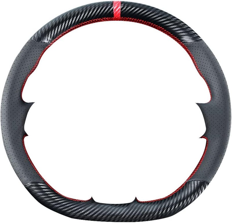 Kivnto DIY Stitching Carbon Fiber Steering Wheel Cover for Volkswagen Golf GTI MK7, Jetta, Golf R (2015-2021) - 15 Inches - Image 2
